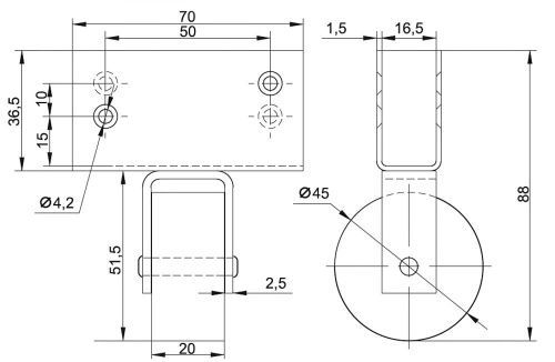 Колёсная опора 350.00.000М фото 2